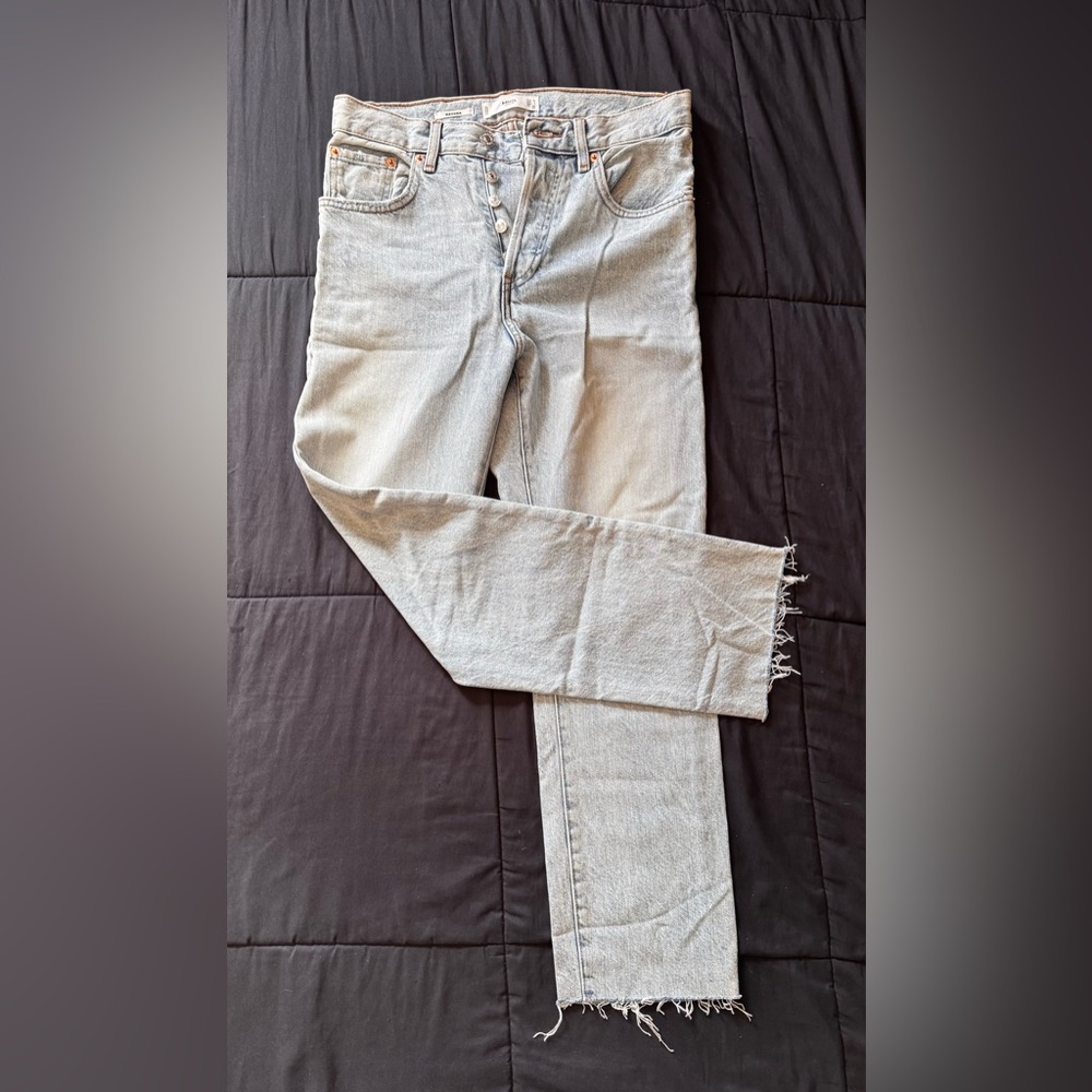 Mango Stonewashed Straight Jeans
